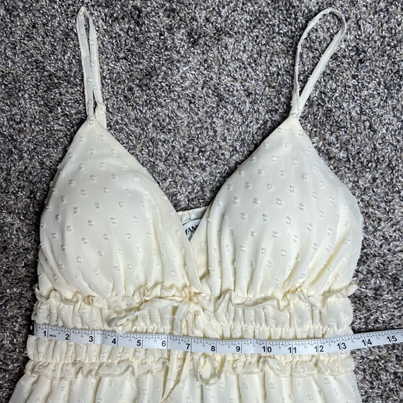 Almost Famous Pretty Cream Mini Dress Adjustable Straps Large - Picture 11 of 11